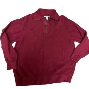 Geoffrey Beene XXL MEN’S COTTON SWEATER –BERRY